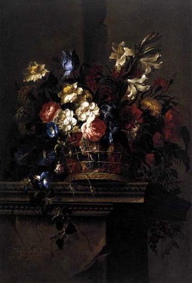 Arellano, Juan de Basket of Flowers on a Plinth